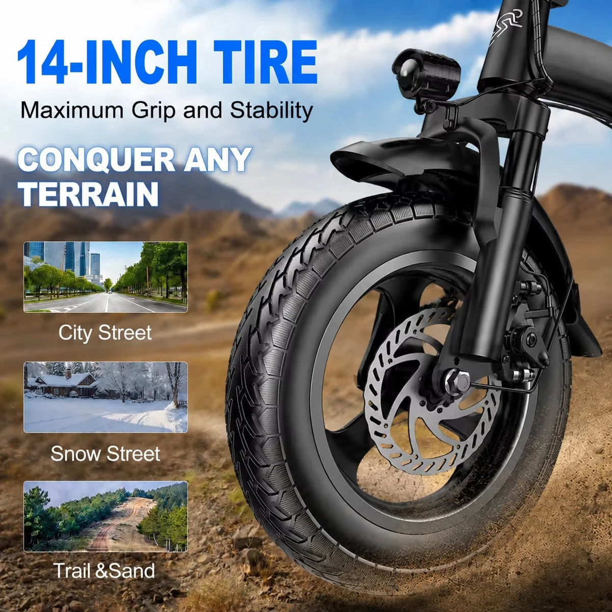 Foldable Electric Bike 500W 48V 60Km Range For Adults