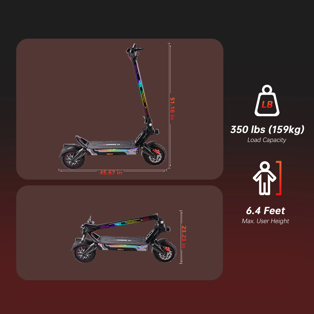 ZWHEEL GT1 Lite Dual Motor Electric Scooter Off Road Tires