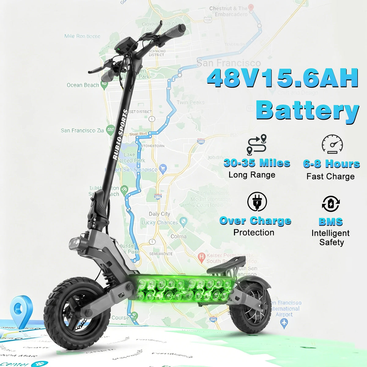 BIkydom Foldable Electric Scooter For Adults With Long Range Battery