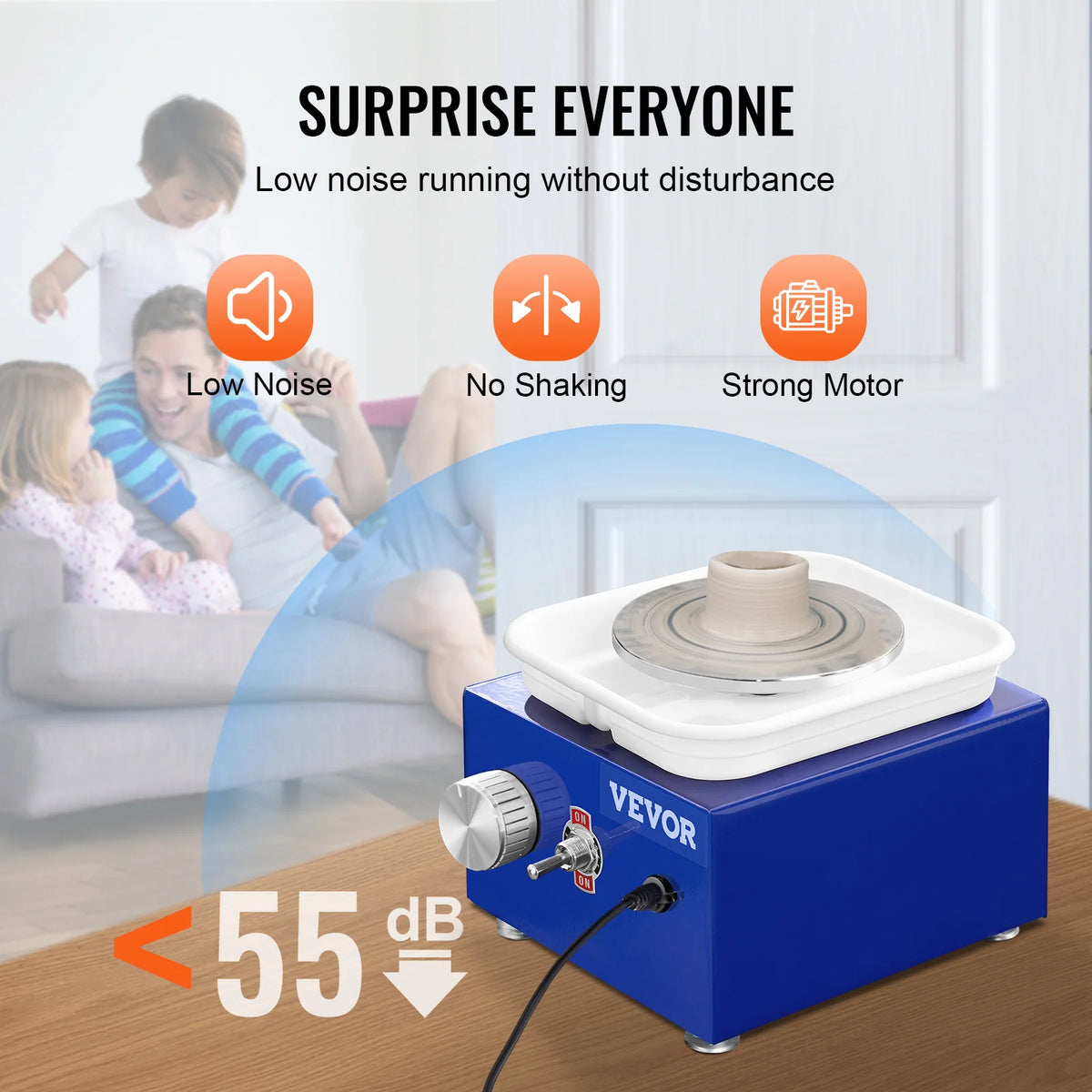 SucceBuy Mini Pottery Wheel Machine With Adjustable Speed And Basin