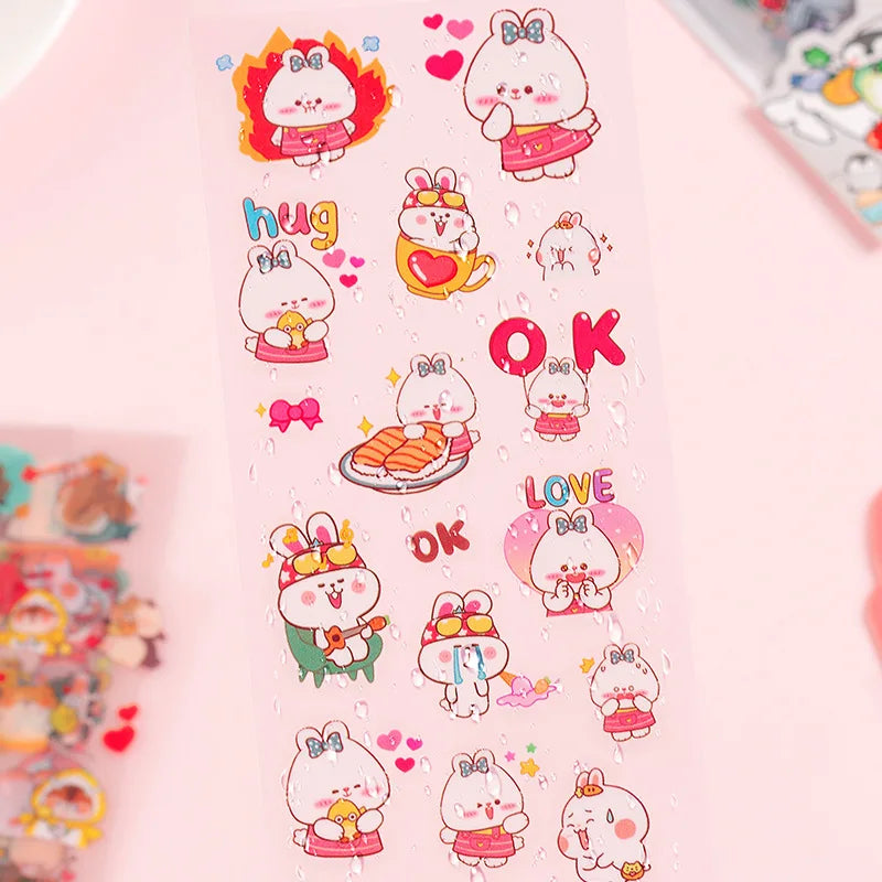 Pet Planet Cartoon Waterproof PVC Stickers for Journals and Crafts