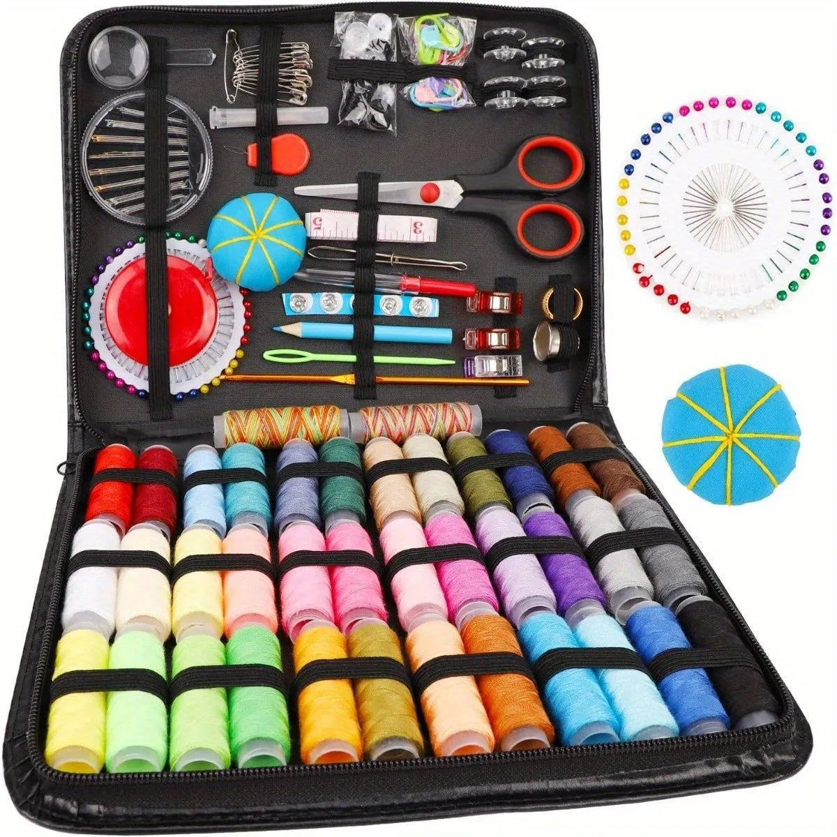 Complete Sewing Kit With Threads Needles Scissors And Accessories