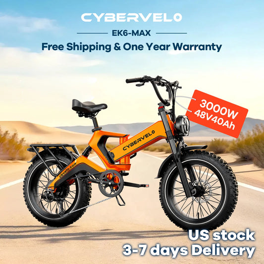 CBVELO EK6 Max 3000W Peak Folding Fat Tire Electric Bike