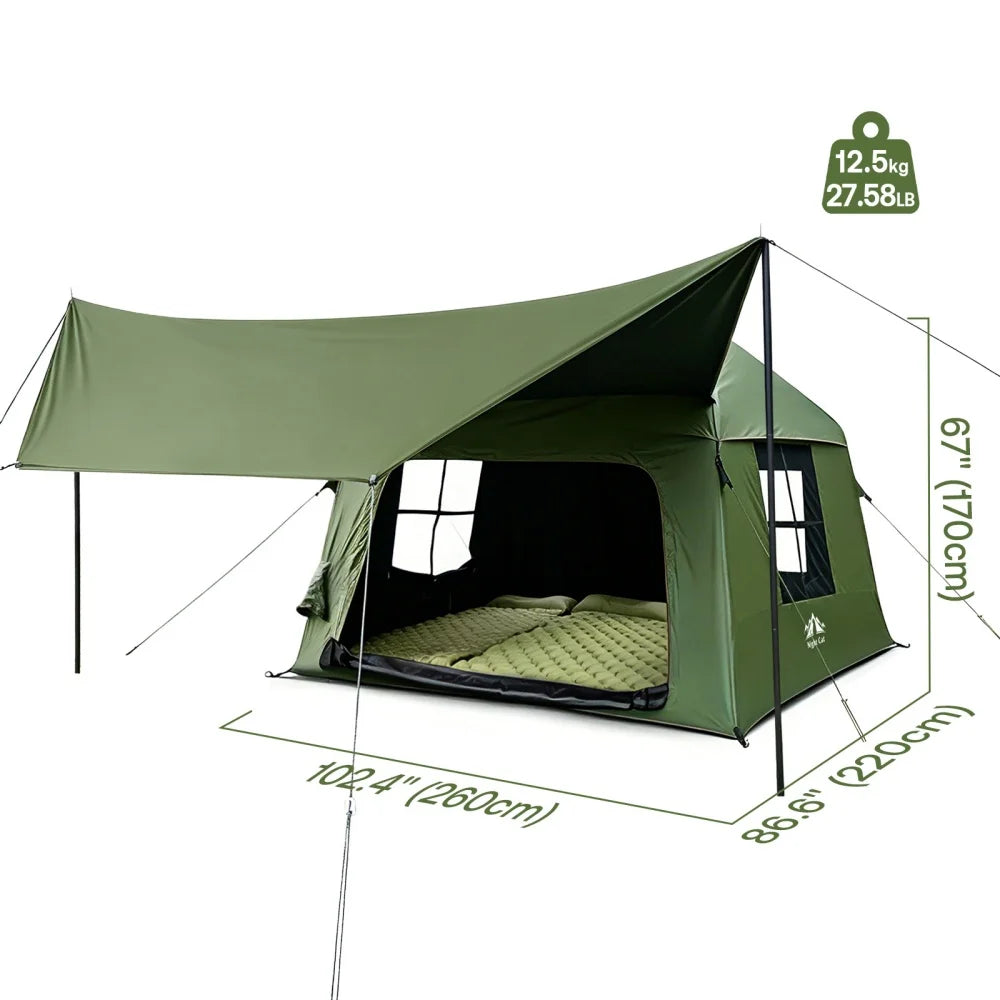 Night Cat Quick Setup Inflatable Camping Tent With Awning