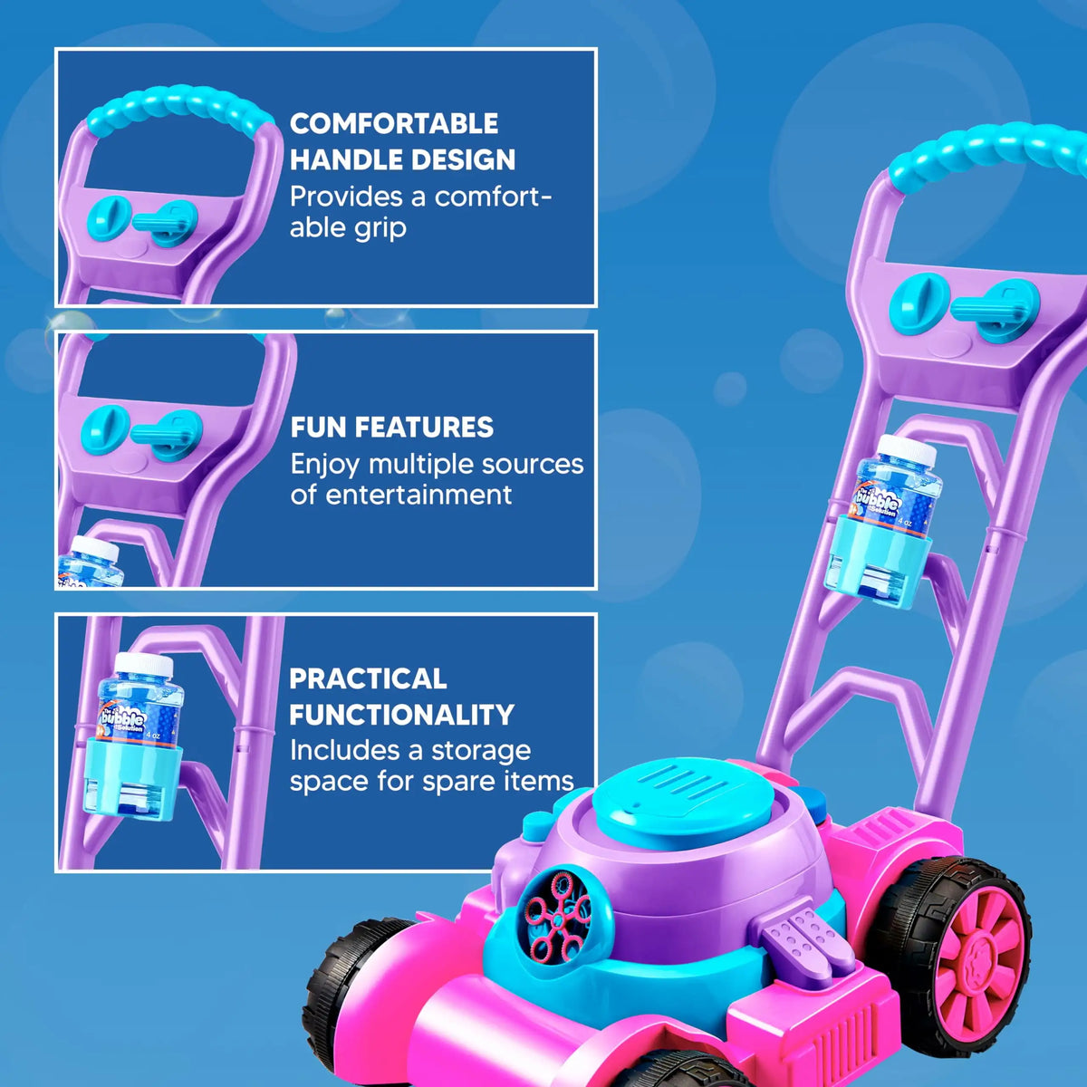 Joyfy Bubble Lawn Mower Outdoor Bubble Machine For Kids