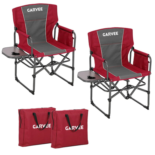 HiMiss Heavy Duty Folding Directors Chair Side Table Cup Holder