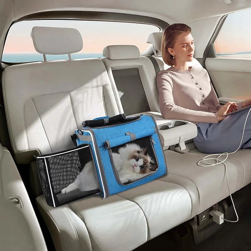 Expandable Cat Carrier Backpack For Travel And Outdoor Pet Transport