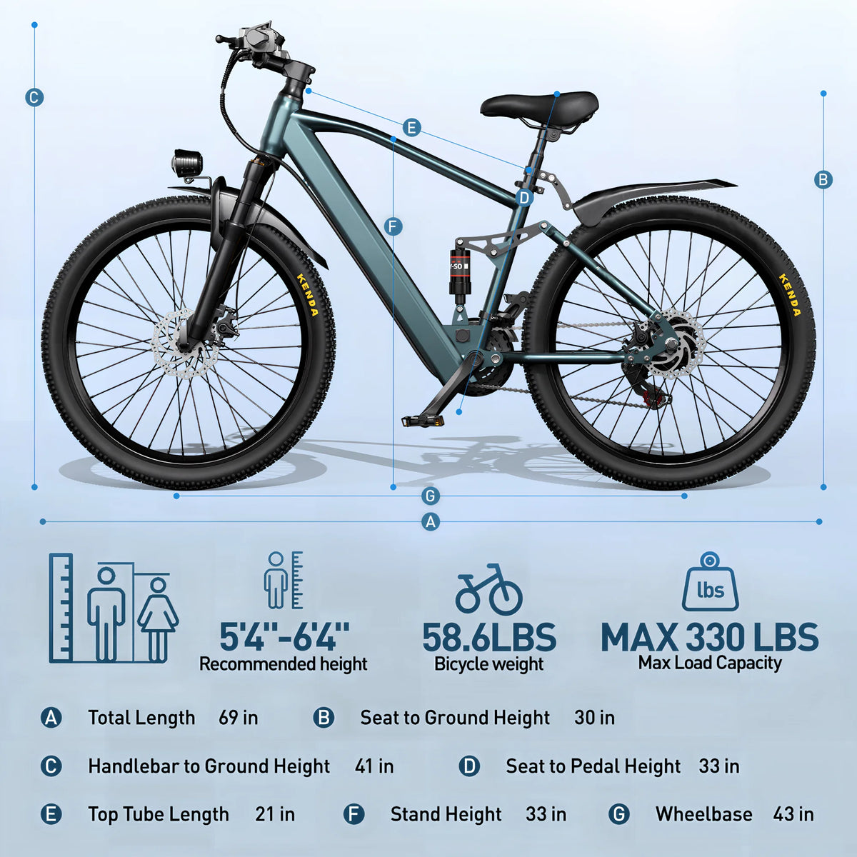 750W Electric Mountain And City Bike With Shimano 21 Speed