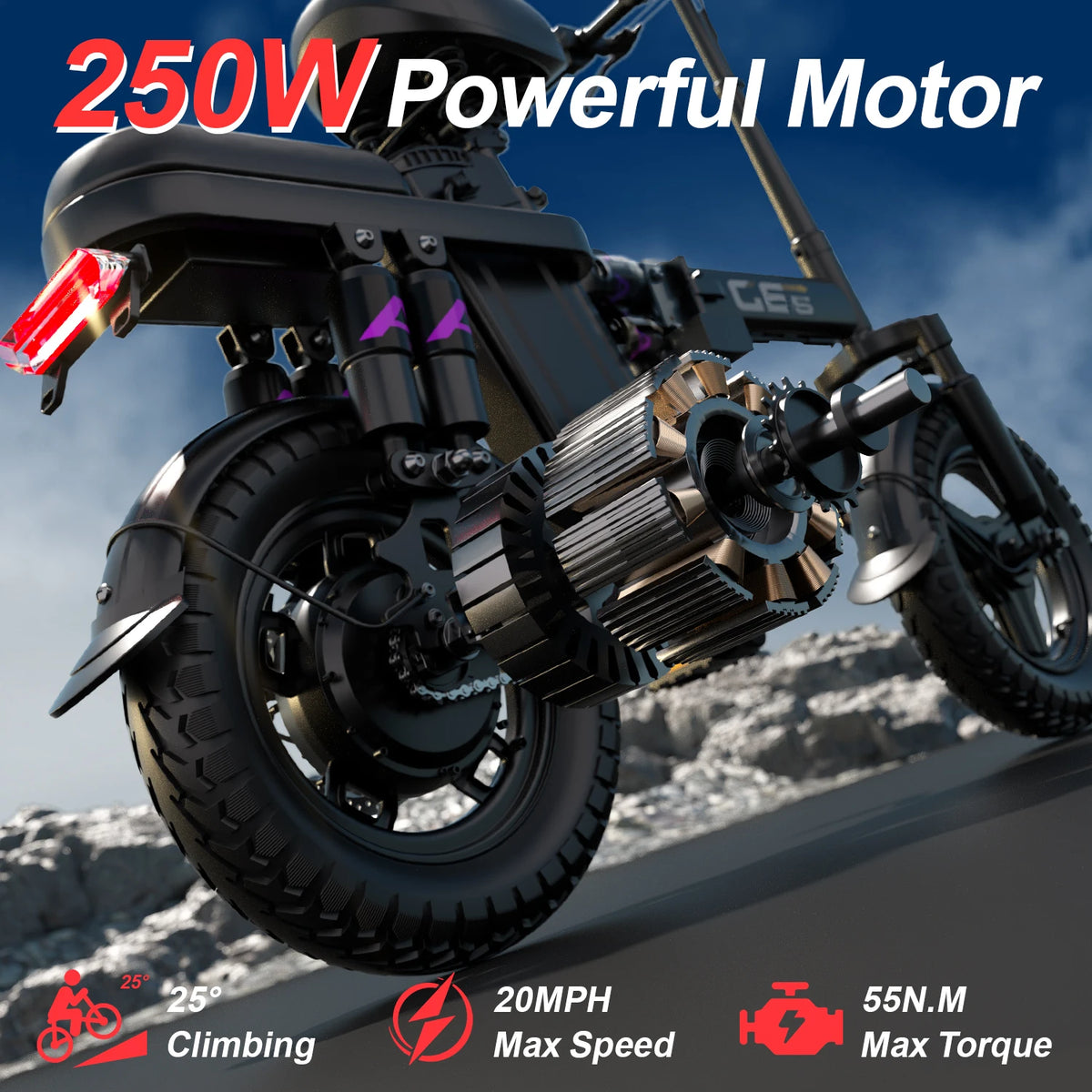 UPlee GE5 Folding Electric Bike With Extended Riding Range