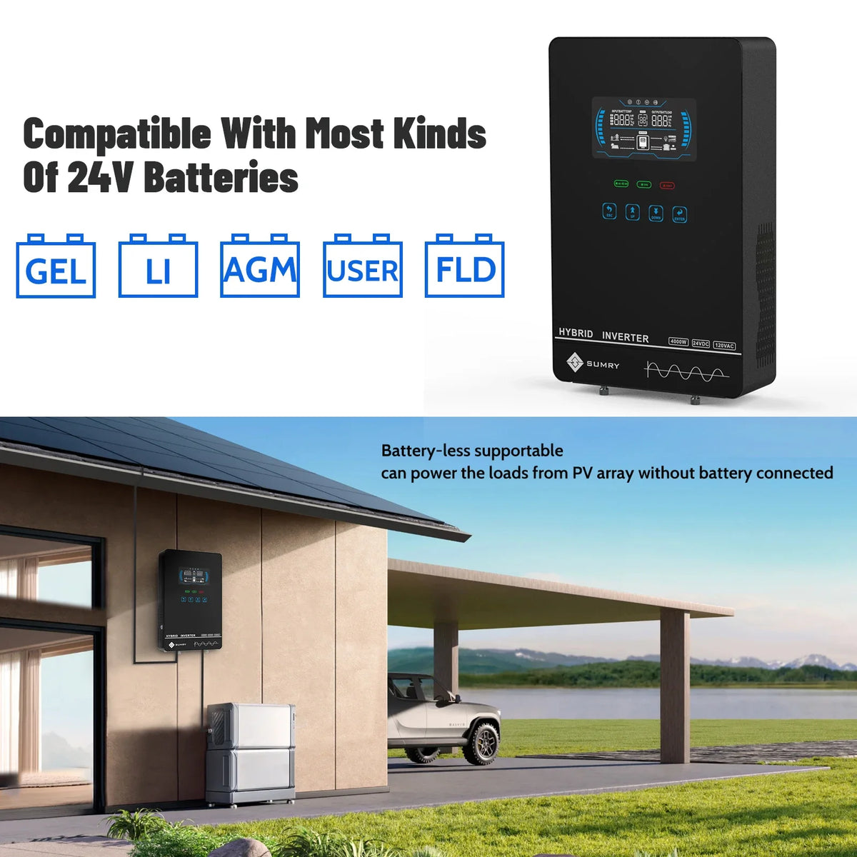 SUMRY Off Grid Solar Inverter With MPPT Pure Sine Wave