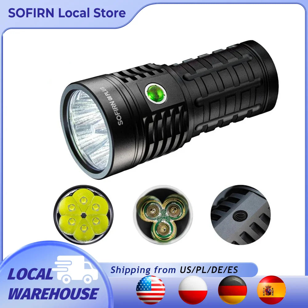 Sofirn Q8 Plus Super Powerful LED Flashlight 16000lm USB C Rechargeable 21700 Anduril 2.0 Torch XHP50B Reverse Charging