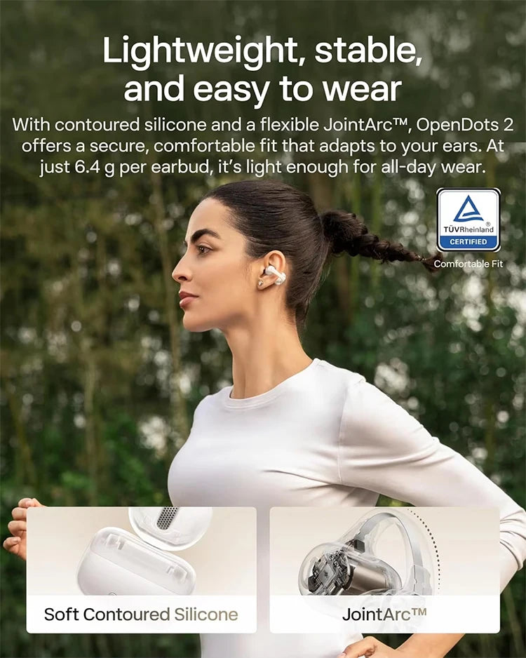 Shokz OpenDots 2 Open-Ear Bluetooth Earbuds With Wireless Charging