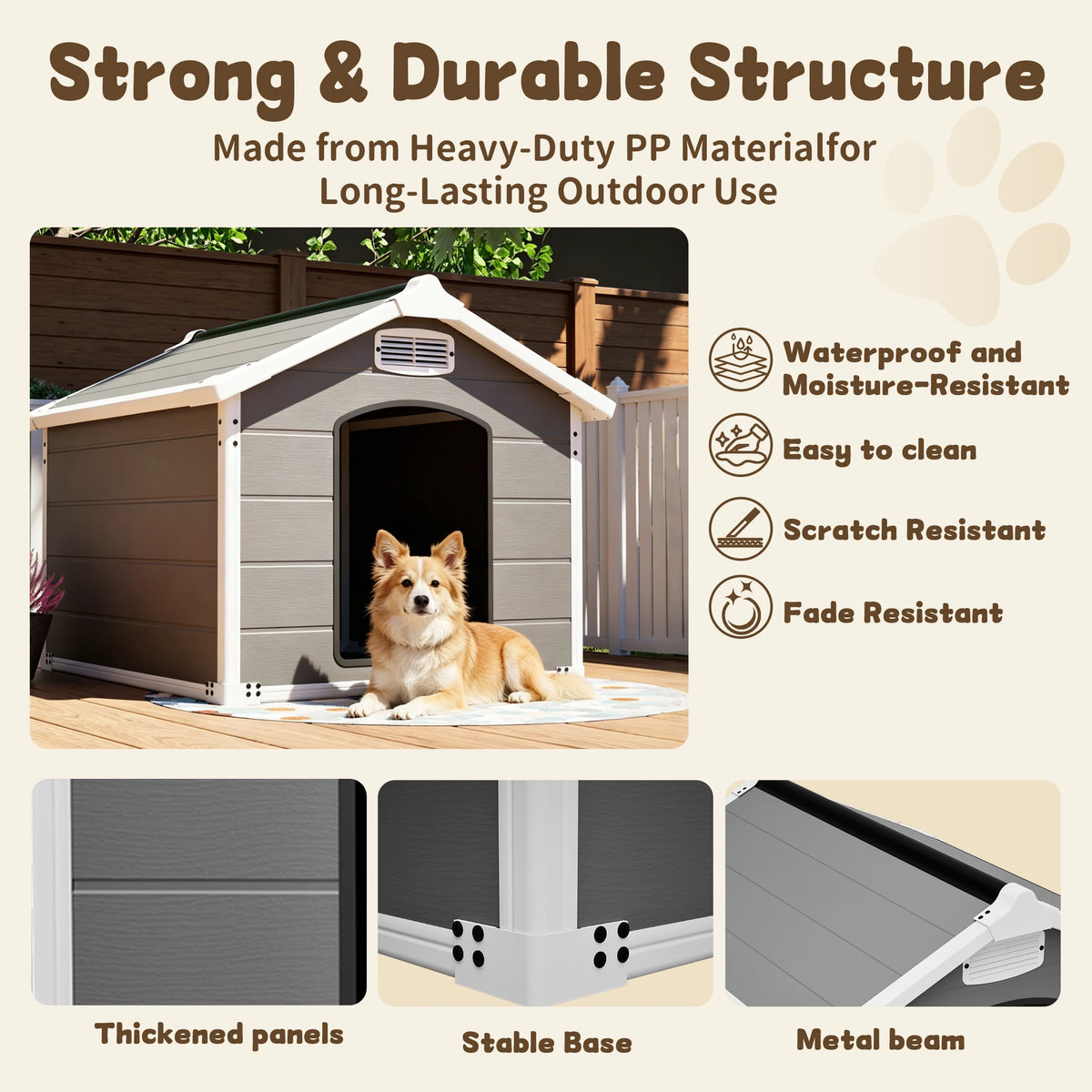 Heavy Duty Waterproof Large Dog House For Indoor Outdoor Use