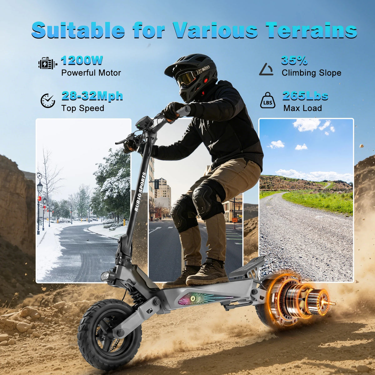 BIkydom Foldable Electric Scooter For Adults With Long Range Battery