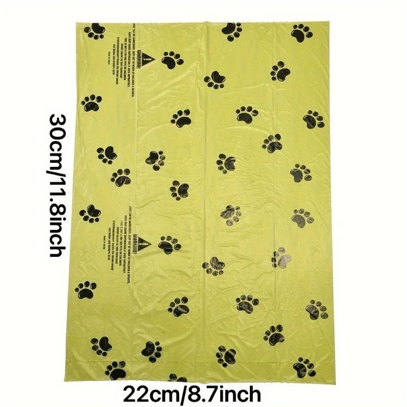 Premium Extra Thick Leak Proof Paw Print Dog Poop Bags