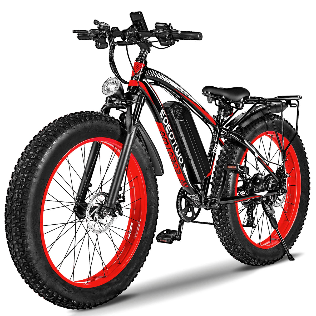 EOEOTWO Electric Bike for Adults, 26 Inch Fat Tire E-Bike, 1500W Peak, 48V 15Ah Removable Battery, 34MPH All Terrain Ebike