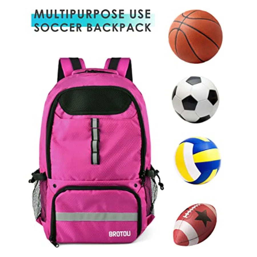 Nylon Soccer Sports Backpack With Ball Holders And Shoe Compartment