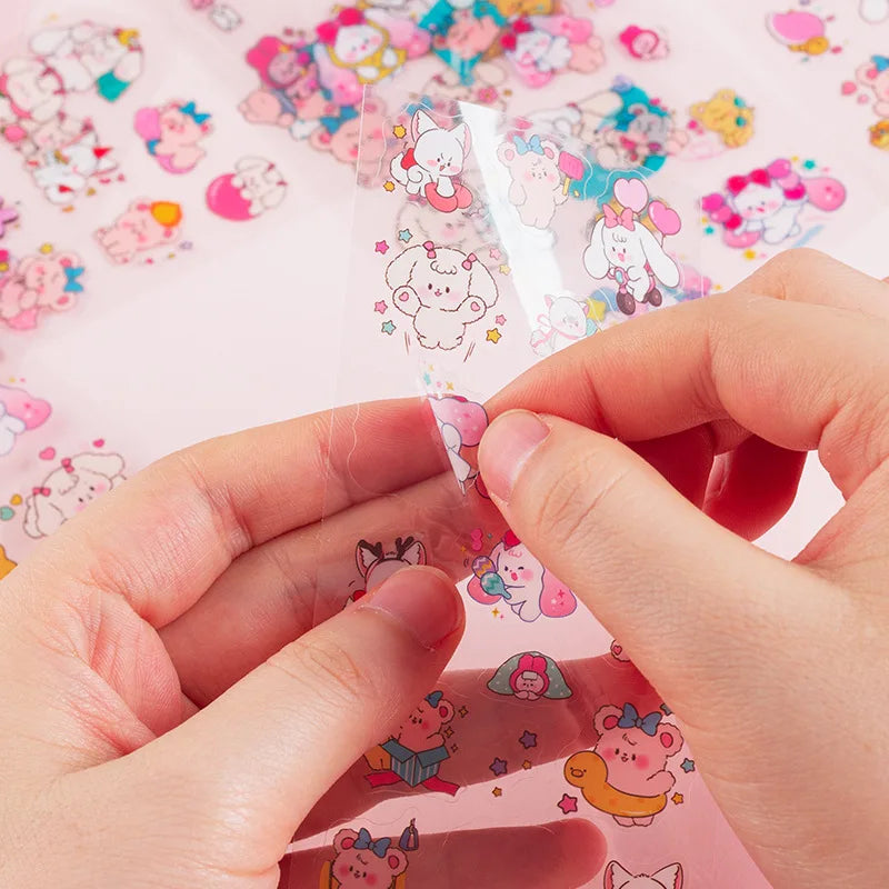 Pet Planet Cartoon Waterproof PVC Stickers for Journals and Crafts