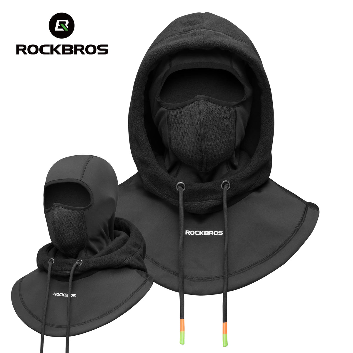 ROCKBROS Motorcycle Scooter Mask Winter Cycling Face Mask Women Men Hood Balaclava Warm Windproof Ski Mask Fleece Double Layer