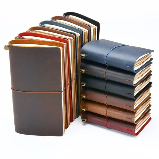 Handmade Vintage Genuine Leather Travel Notebook Cover For Diaries