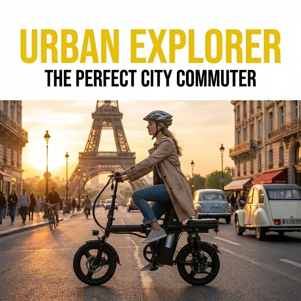Folding Electric Bike With Rear Seat And Removable Battery