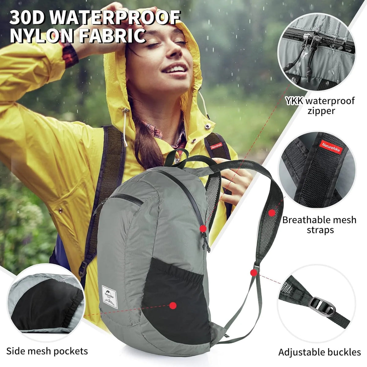 Naturehike Ultralight Waterproof Nylon Backpack For Outdoor Camping Hiking