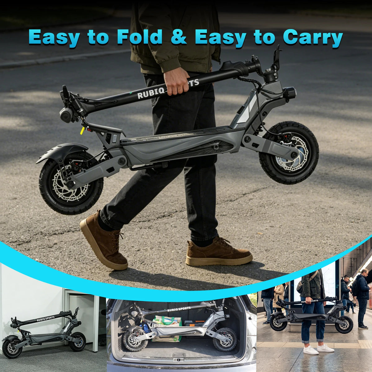 BIkydom Foldable Electric Scooter For Adults With Long Range Battery