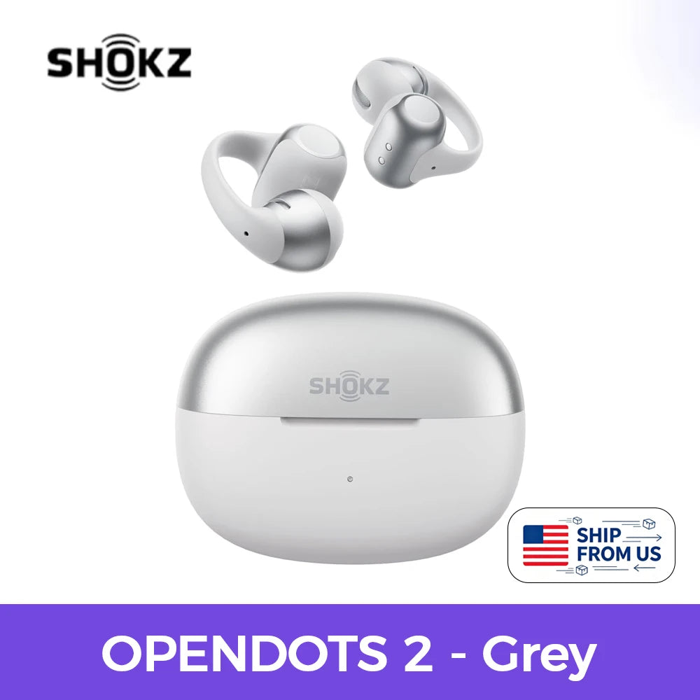 Shokz OpenDots 2 Open-Ear Bluetooth Earbuds With Wireless Charging