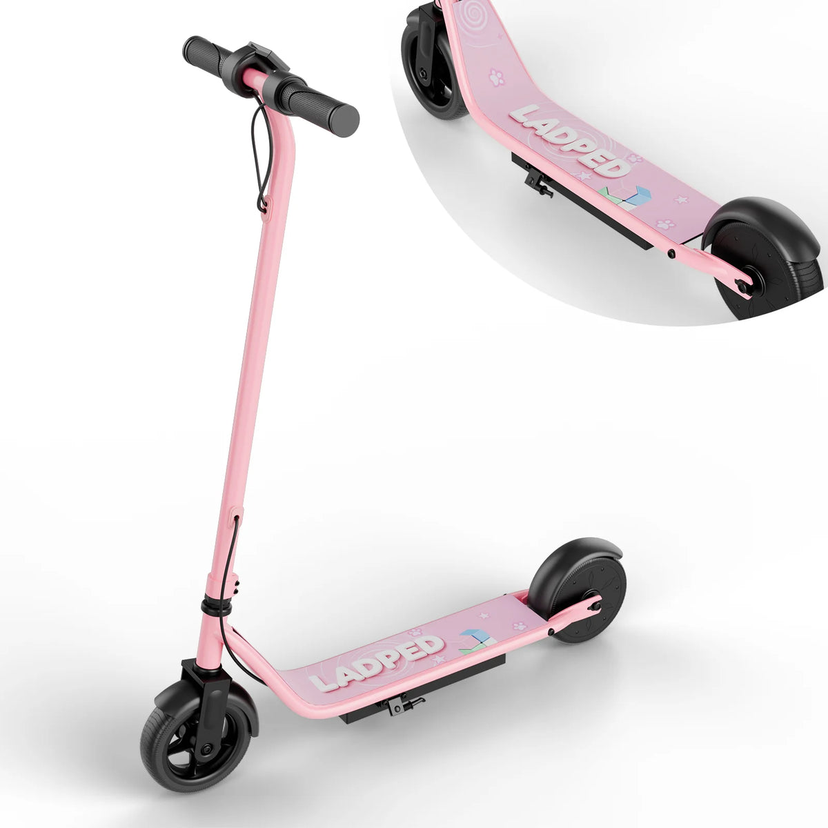 Ladped Kids Electric Scooter With Three Speed Modes Extended Range