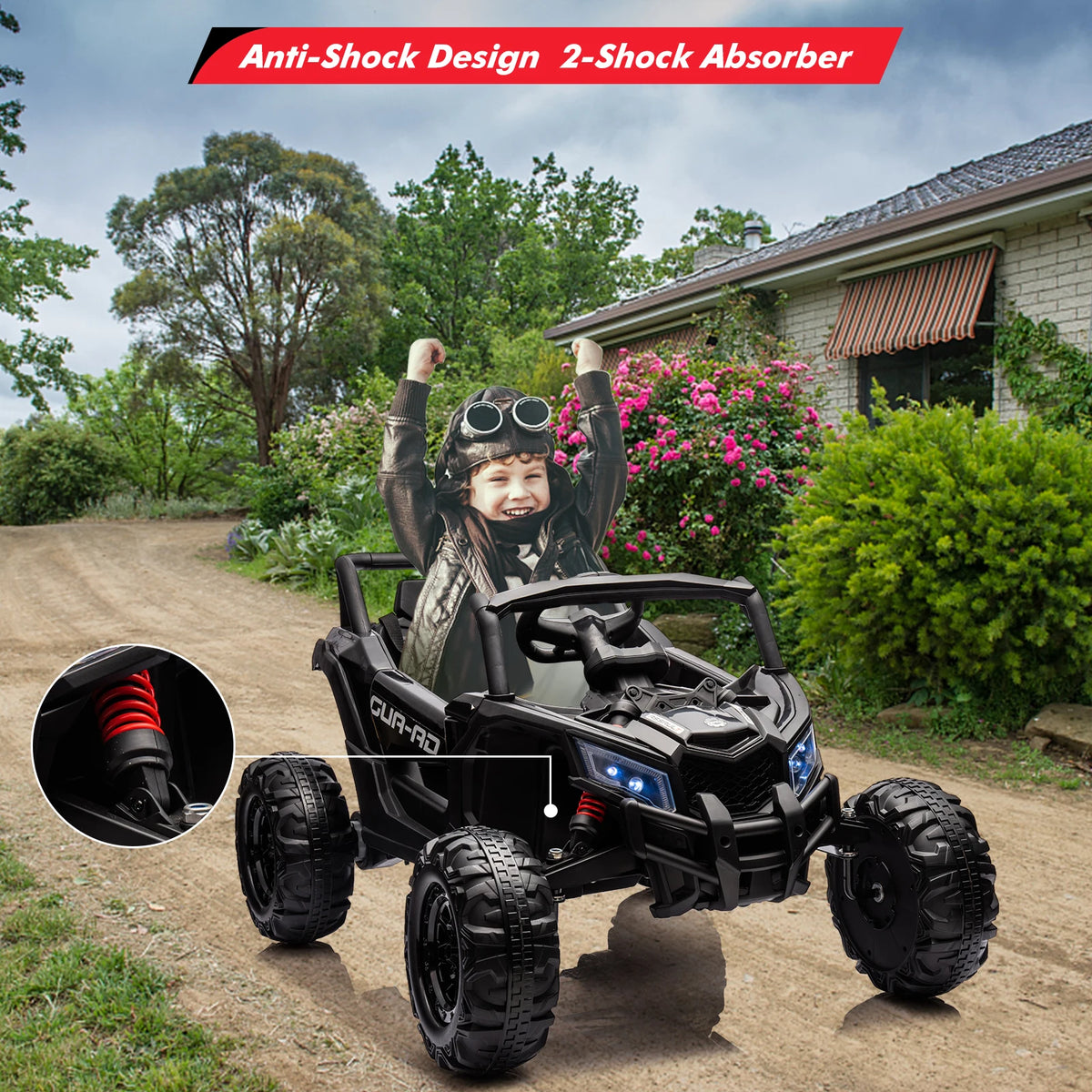 HiMISS Kids Ride On UTV With Remote Control And Dual Motor