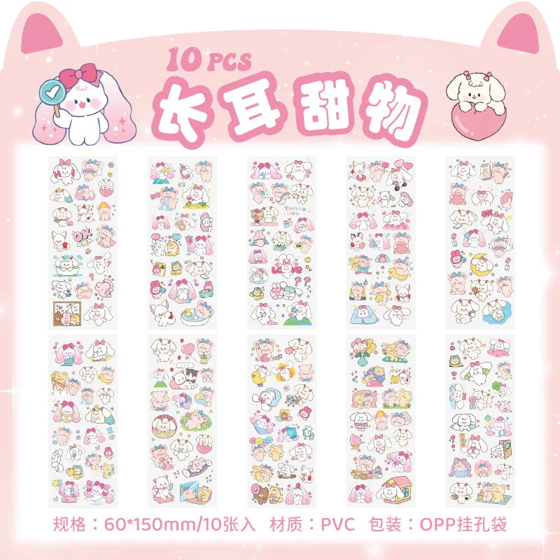 Pet Planet Cartoon Waterproof PVC Stickers for Journals and Crafts